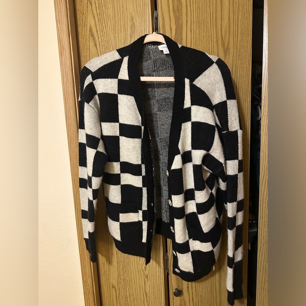 LuLaRoe Kaitlyn button down sweater size L.